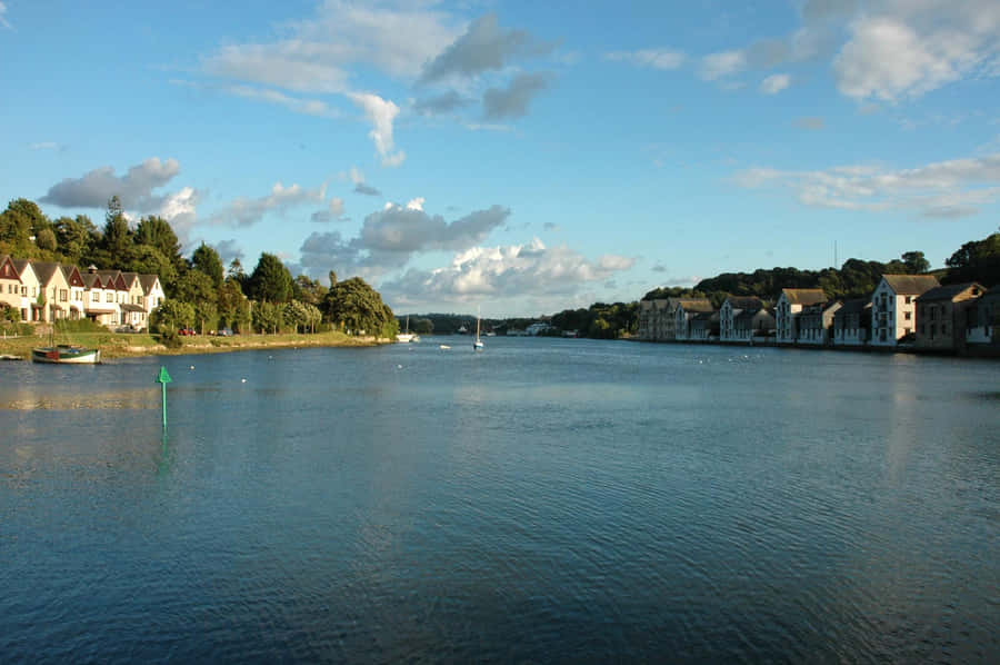 Truro River Fal Waterside View Wallpaper