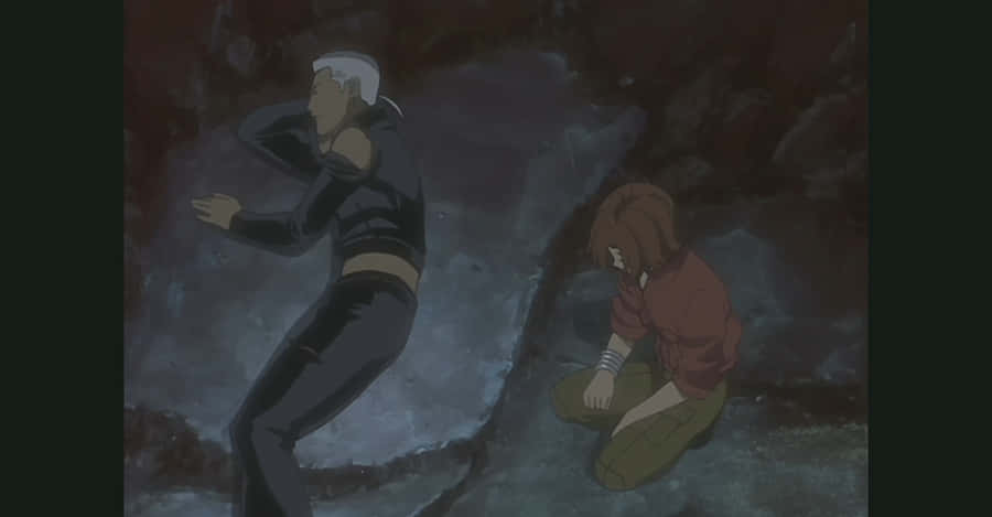 Tsume From Wolf's Rain Standing Confidently In Front Of A City Backdrop Wallpaper