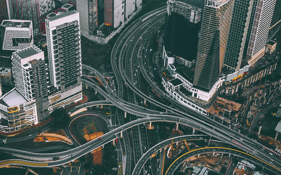 Tumultuous City Highways Wallpaper