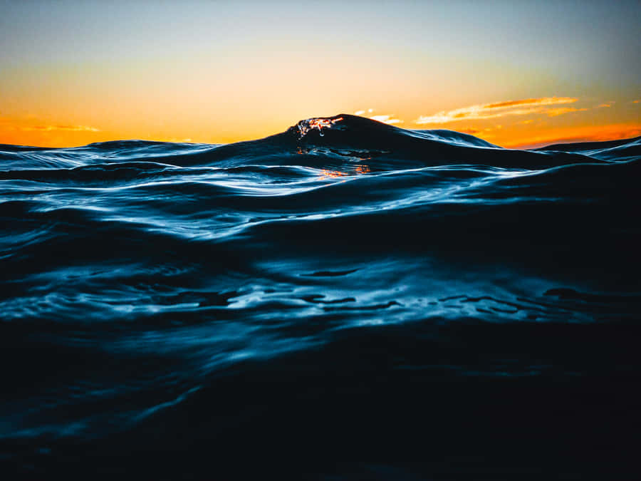 Tumultuous Dark Blue Ocean Wallpaper