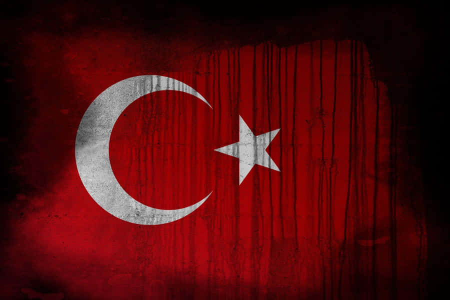 Turkish Flag Grungy Texture Wallpaper