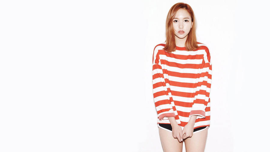 Twice Member Mina In Stripes Wallpaper