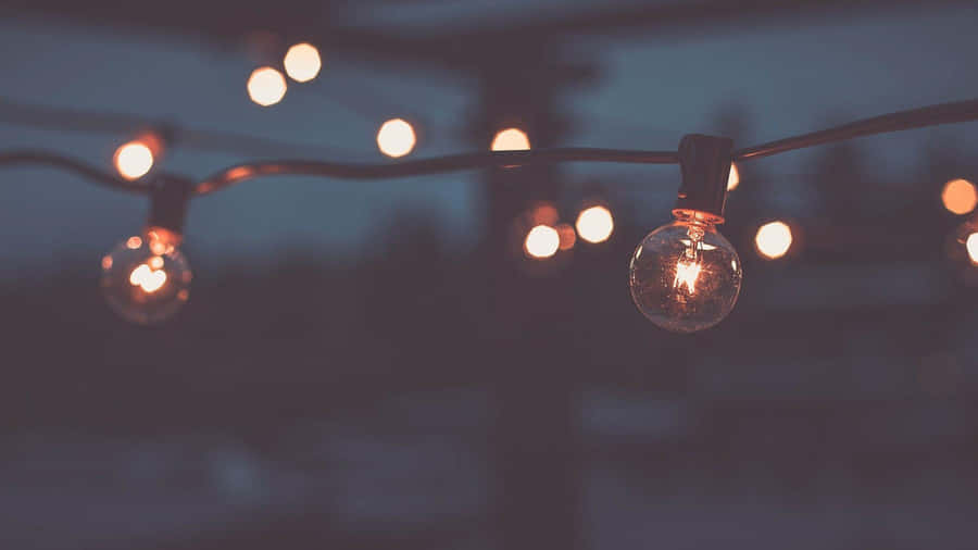 Twilight Glow String Lights Wallpaper