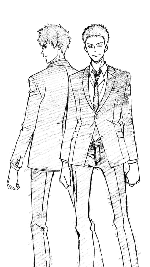 Two Detectives Sketch Art Wallpaper