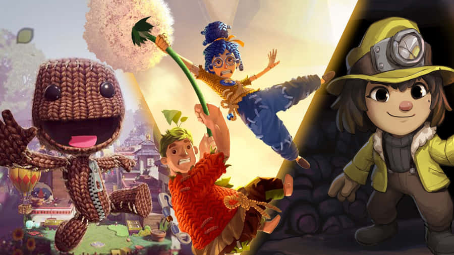 Two Gamers Engaged In Intense 2 Player Gameplay Wallpaper