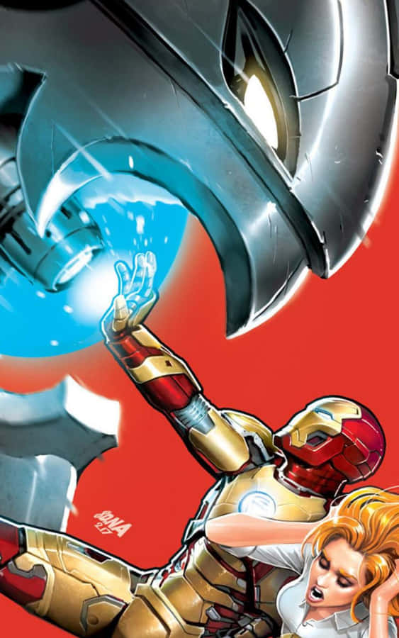 Two Heavyweights Of The Marvel Universe Face Off - Iron Man Vs Ultron. Wallpaper