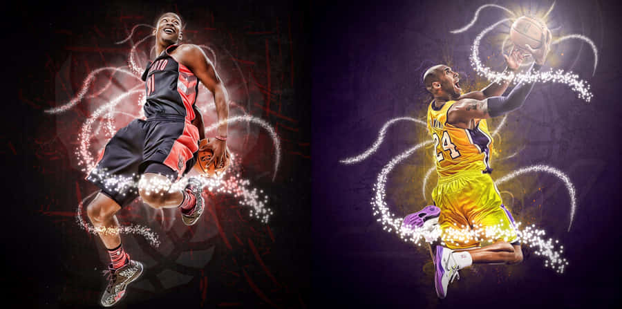 Two Icons Of Basketball – Michael Jordan And Kobe Bryant. Wallpaper