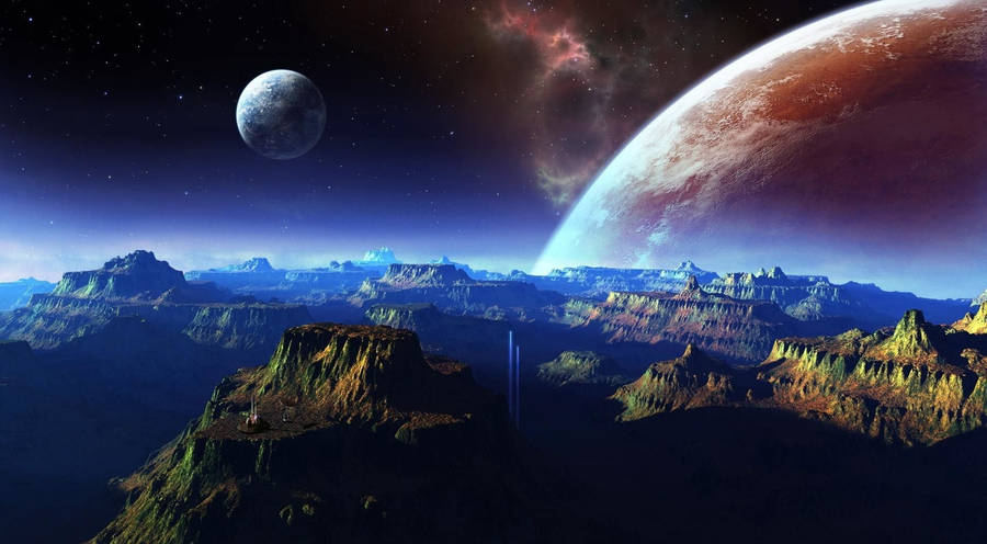 Two Moons 1920x1080 Hd Space Wallpaper