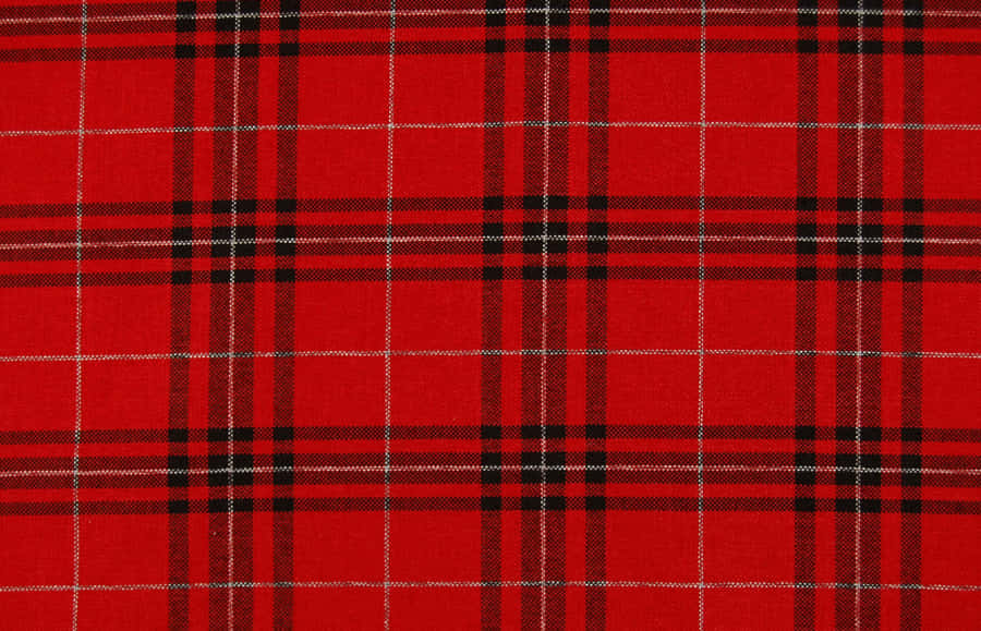 Two-toned Geometric Pattern Of Red And Black Plaid Wallpaper