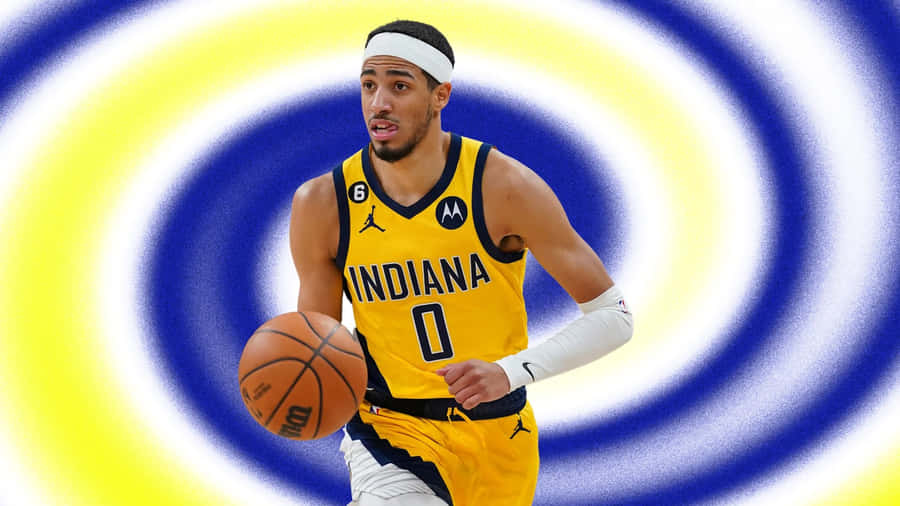 Tyrese Haliburton Indiana Pacers Basketball Action Wallpaper