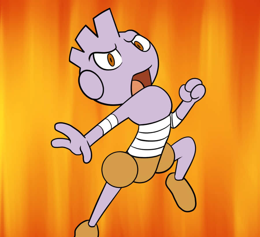 Tyrogue On Orange Background Wallpaper