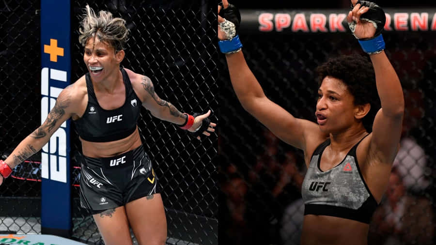 U F C Fighters Celebrating Victory Wallpaper