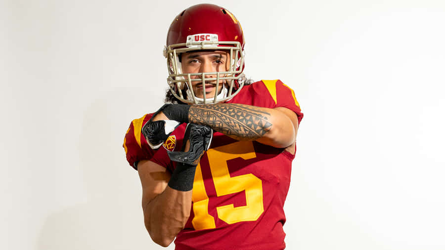 U S C Football Player Portrait Wallpaper
