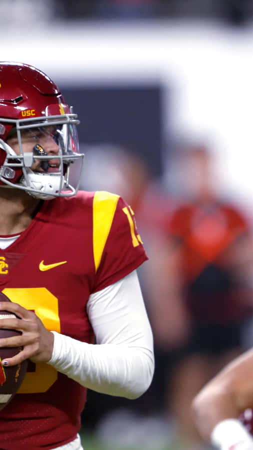 U S C Quarterback Action Shot Wallpaper