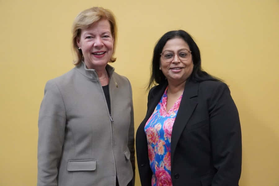 U.s. Senator Tammy Baldwin In A Classy Gray Coat Wallpaper