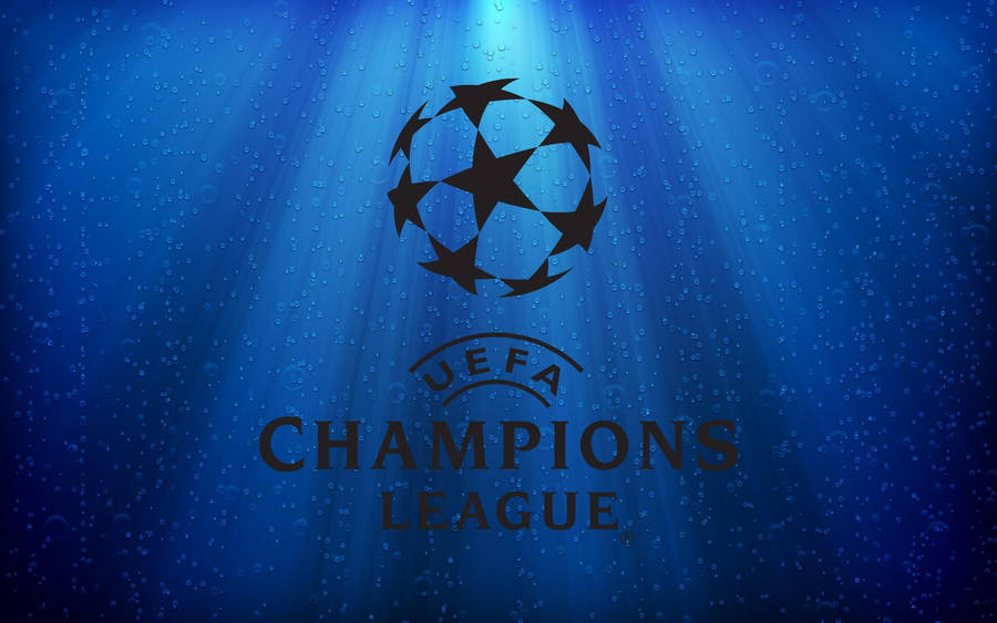 Uefa Champions League In Blue Rain Drop Wallpaper
