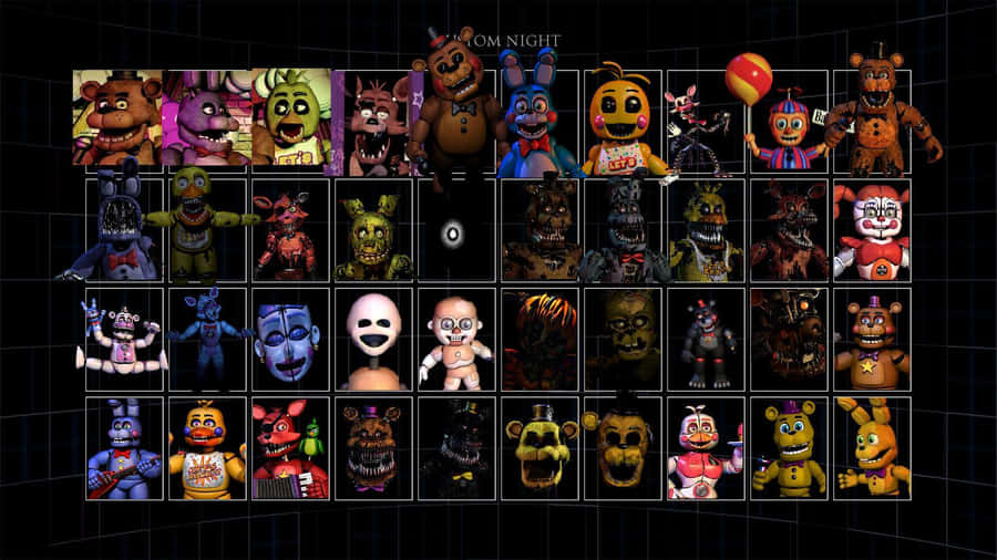 Ultimate Custom Night All-star Animatronics Lineup Wallpaper