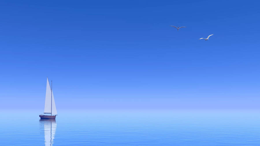 Ultra Hd Sailboat At Sea Laptop Wallpaper