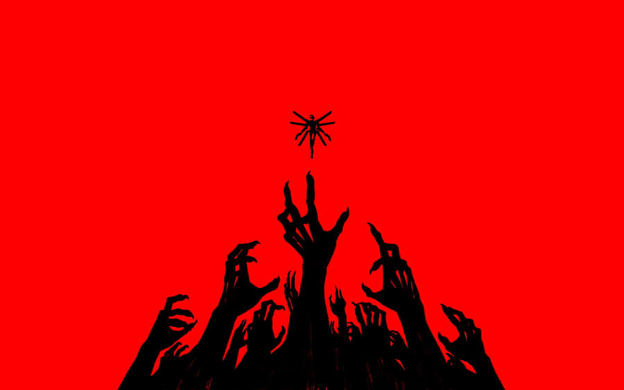 Ultrakill Red Silhouette Hands Reaching Wallpaper