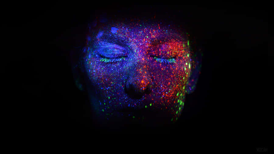 Ultraviolet Dots On A Face Wallpaper