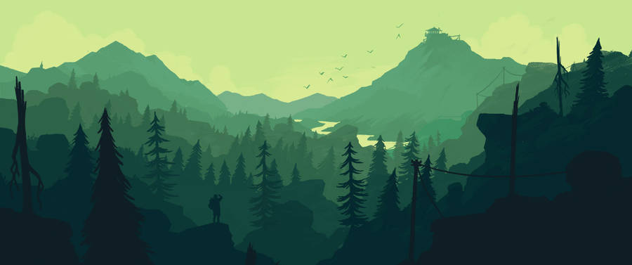 Ultrawide Vibrant Scenic Artwork Wallpaper
