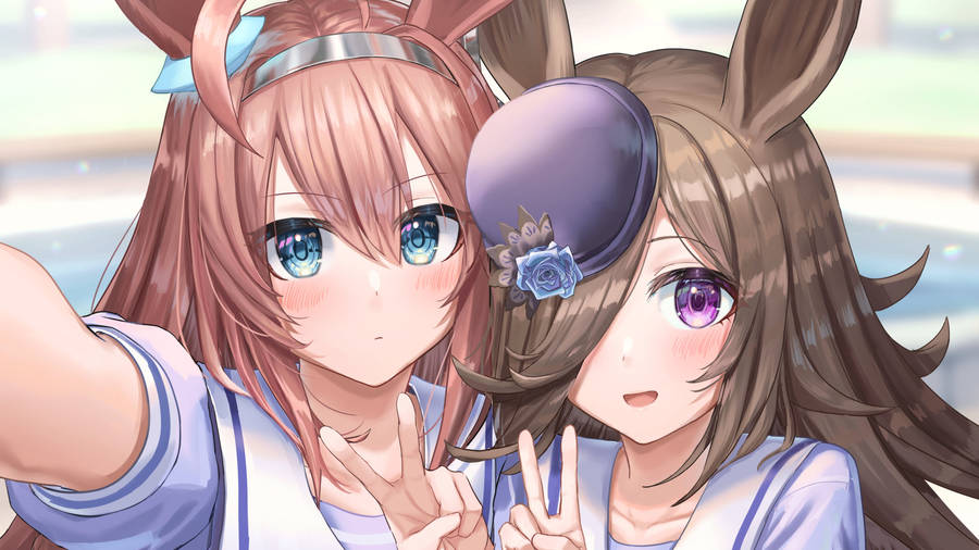 Uma Musume Pretty Derby Bourbon And Shower Wallpaper