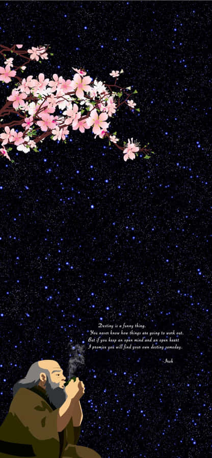 Uncle_ Iroh_ Contemplation_ Under_ Stars Wallpaper