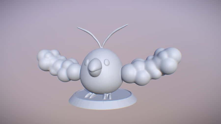 Uncolored Swablu Model Wallpaper