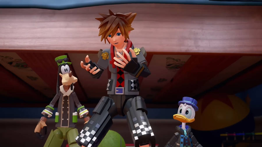 Uncover The Adventure Of Kingdom Hearts 3 In The Toy Box Wallpaper