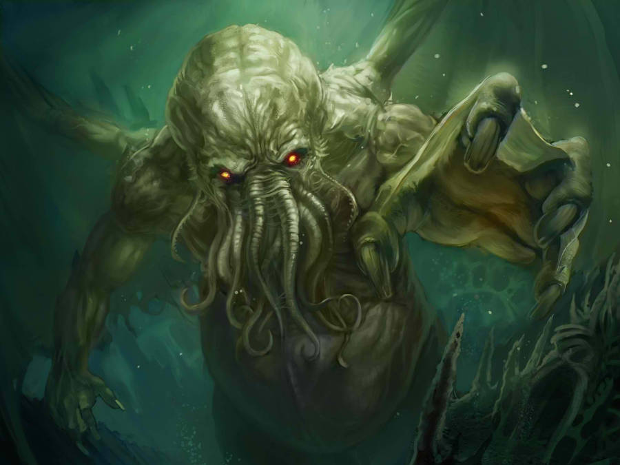 Underwater Encounter With Cthulhu Wallpaper