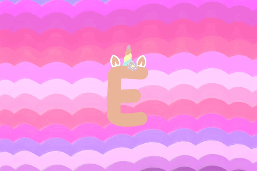 Unicorn Themed Letter E Wallpaper