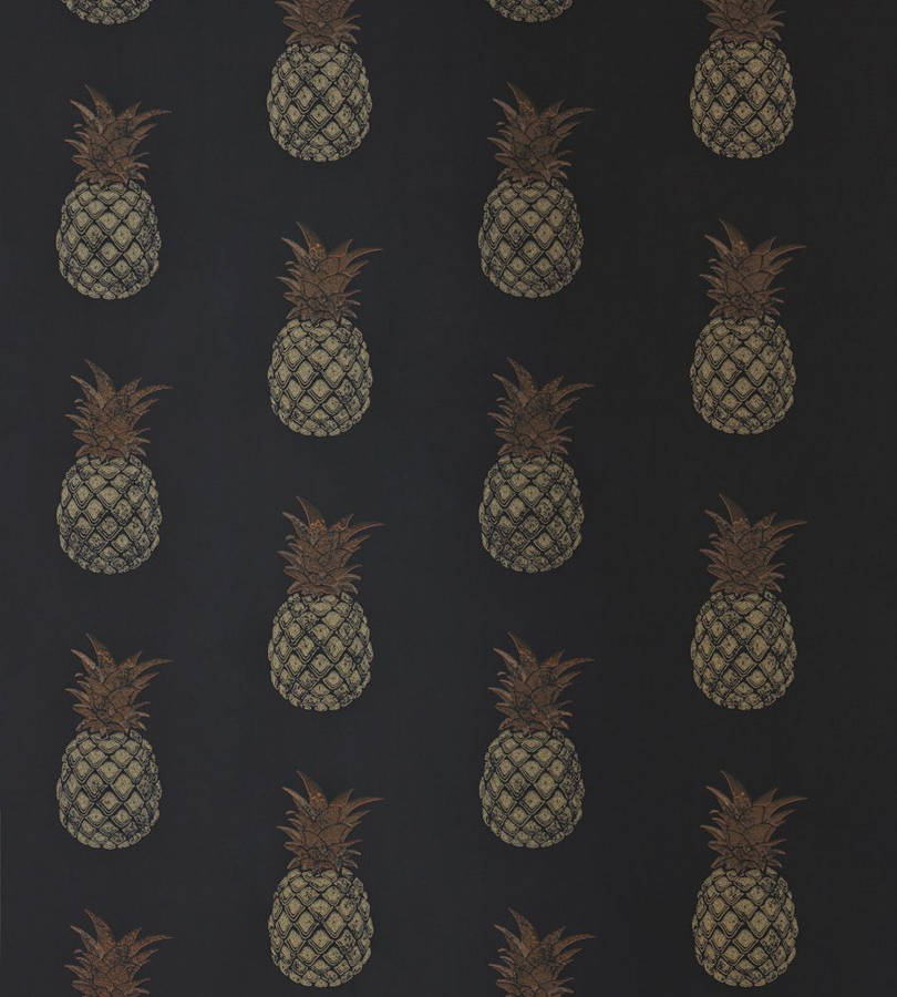 Unique Black And Brown Pineapple Patterns Wallpaper