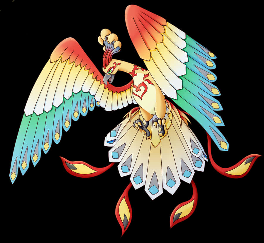 Unique Ho-oh Graphic Wallpaper