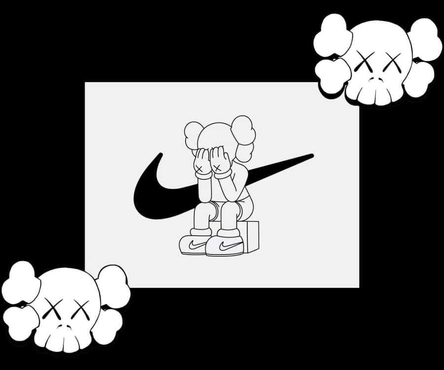 Unique Style Of Kaws X Nike Collaboration Sneaker Wallpaper
