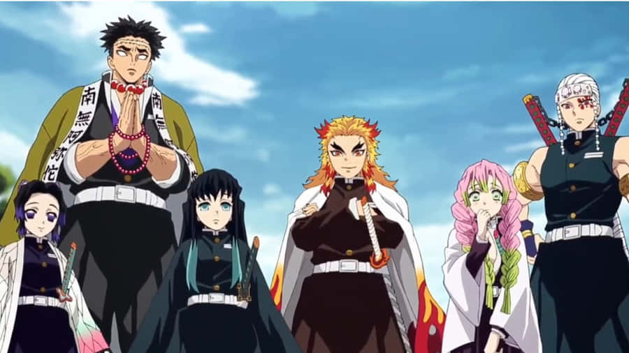 United Demon Slayer Corps Ready For Battle Wallpaper