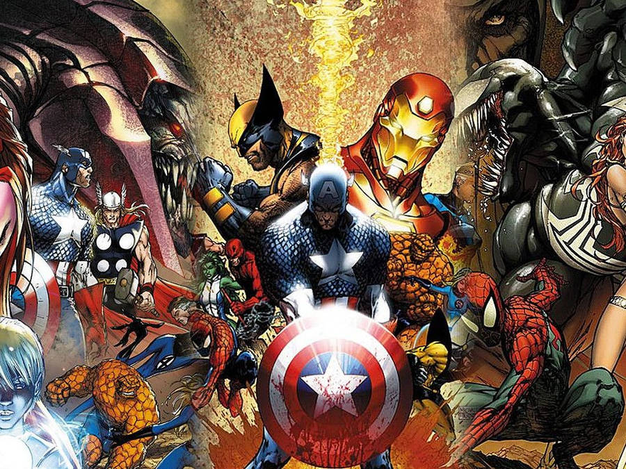 Uniting The Marvel Heroes Wallpaper
