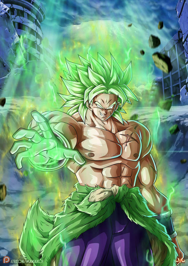 Unleash The Legendary Power Of Broly From The World Of Dragon Ball Super! Wallpaper