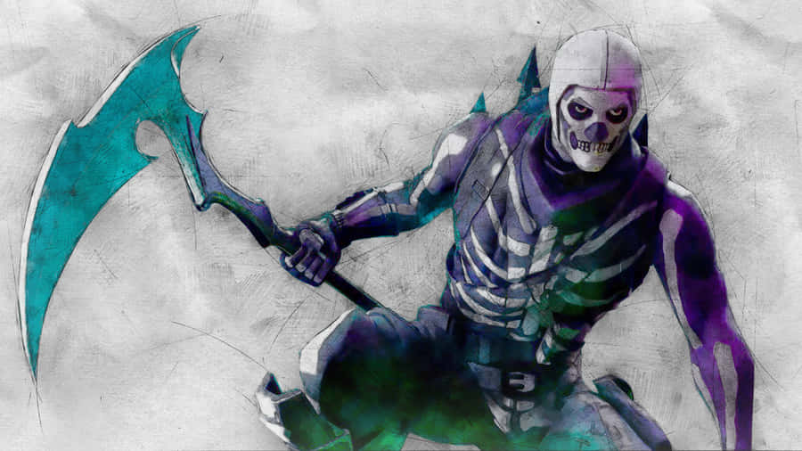 Unlock The Power Of The Purple In The Skull Trooper Wallpaper