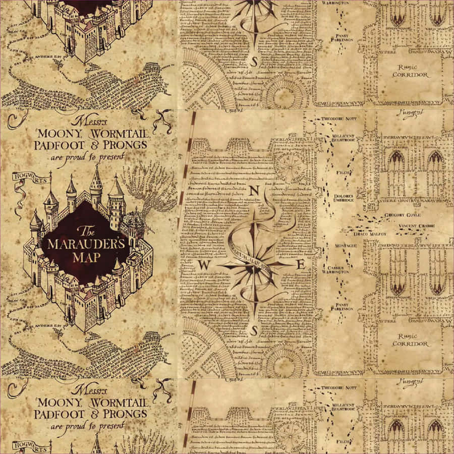 Unlock The Secrets Of Hogwarts With The Marauder's Map Wallpaper