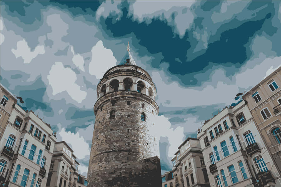 Unorthodox Tower In Center Of City Wallpaper