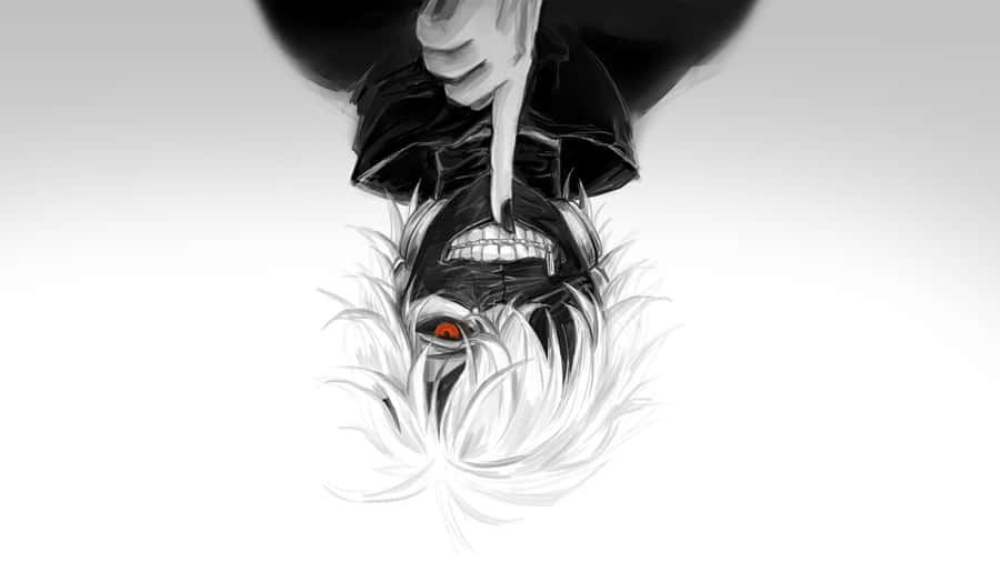 Upside Down Kaneki In Black And White Anime Pfp Wallpaper