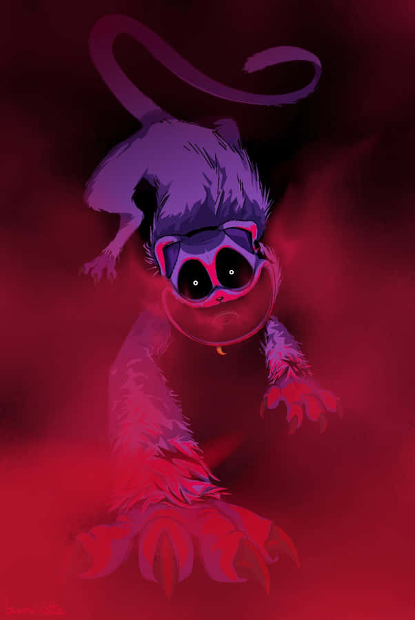 Upside Down Red Cat Cartoon Wallpaper