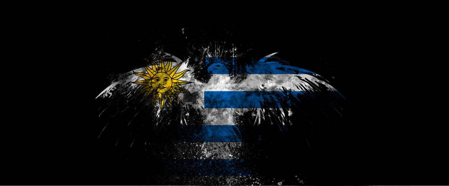 Uruguay Flag In Bird Pattern Wallpaper