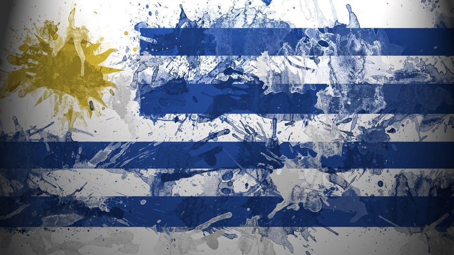 Uruguay Flag Splash Art Wallpaper