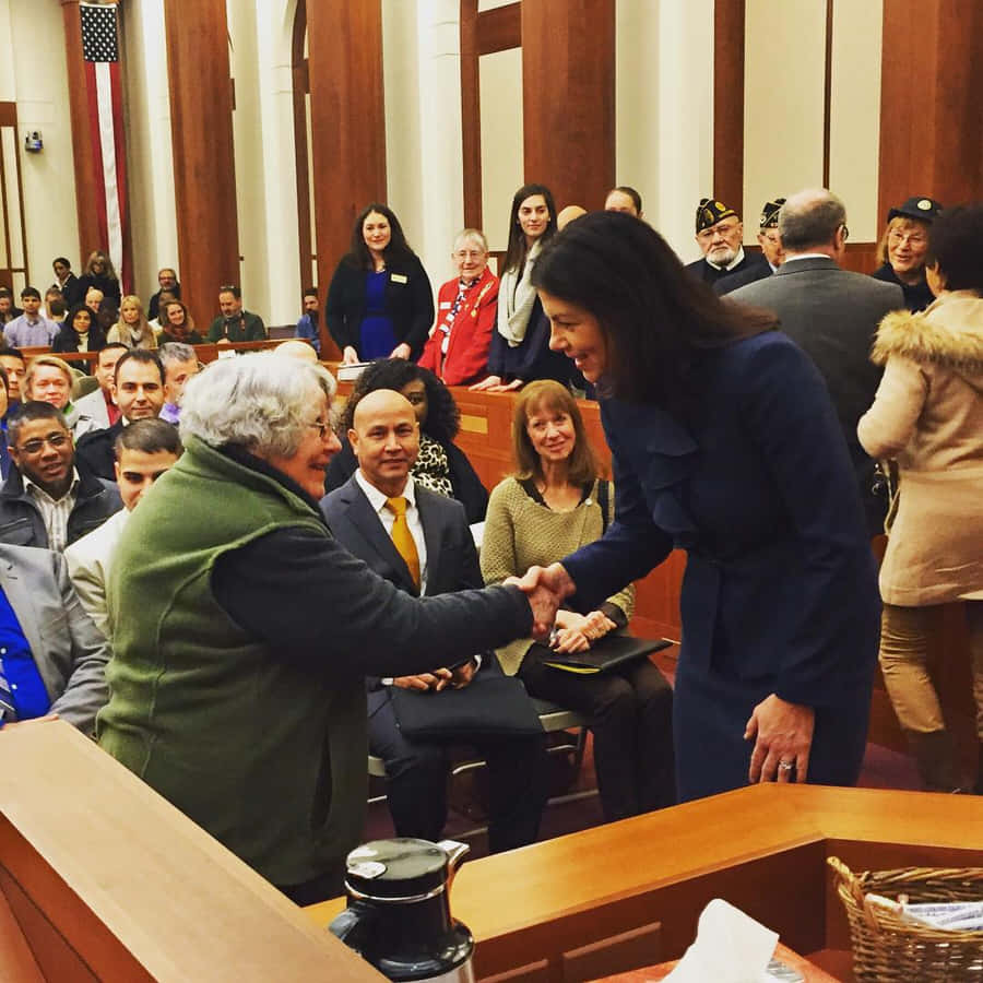 Us Senator, Kelly Ayotte, Shakes Hands In Support Of Republican Candidates Wallpaper