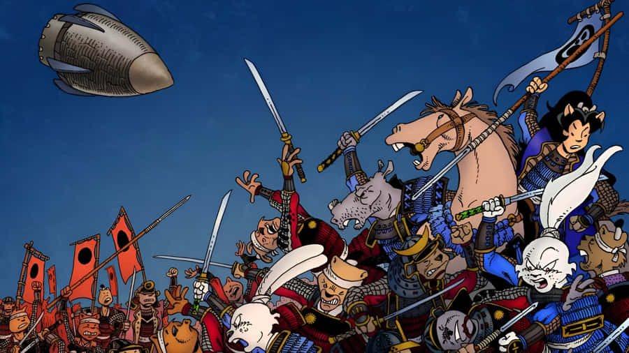 Usagi Yojimbo Battle Scene Wallpaper