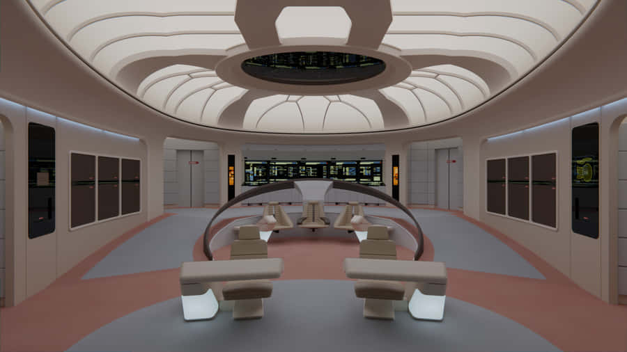 Uss Yamato Star Trek Enterprise Bridge Interior Digital Artwork Wallpaper