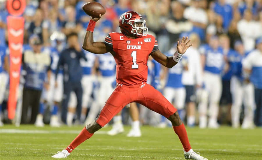 Utah Quarterback Action Shot Wallpaper