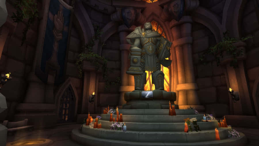 Uther The Lightbringer Statue Hall Wallpaper