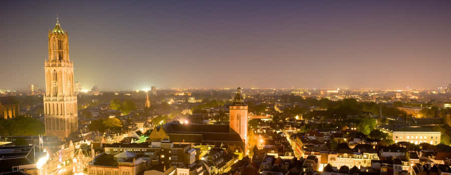 Utrecht Skylineat Night Wallpaper